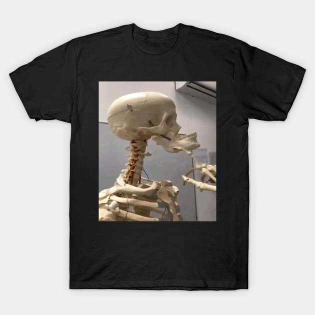 mewing meme looksmax skeleton funny T-Shirt by GoldenHoopMarket